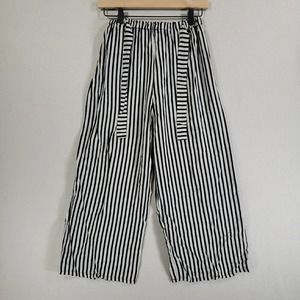 Mexicali Blues Pants Womens S Black White Stripe Elastic Waist Tie